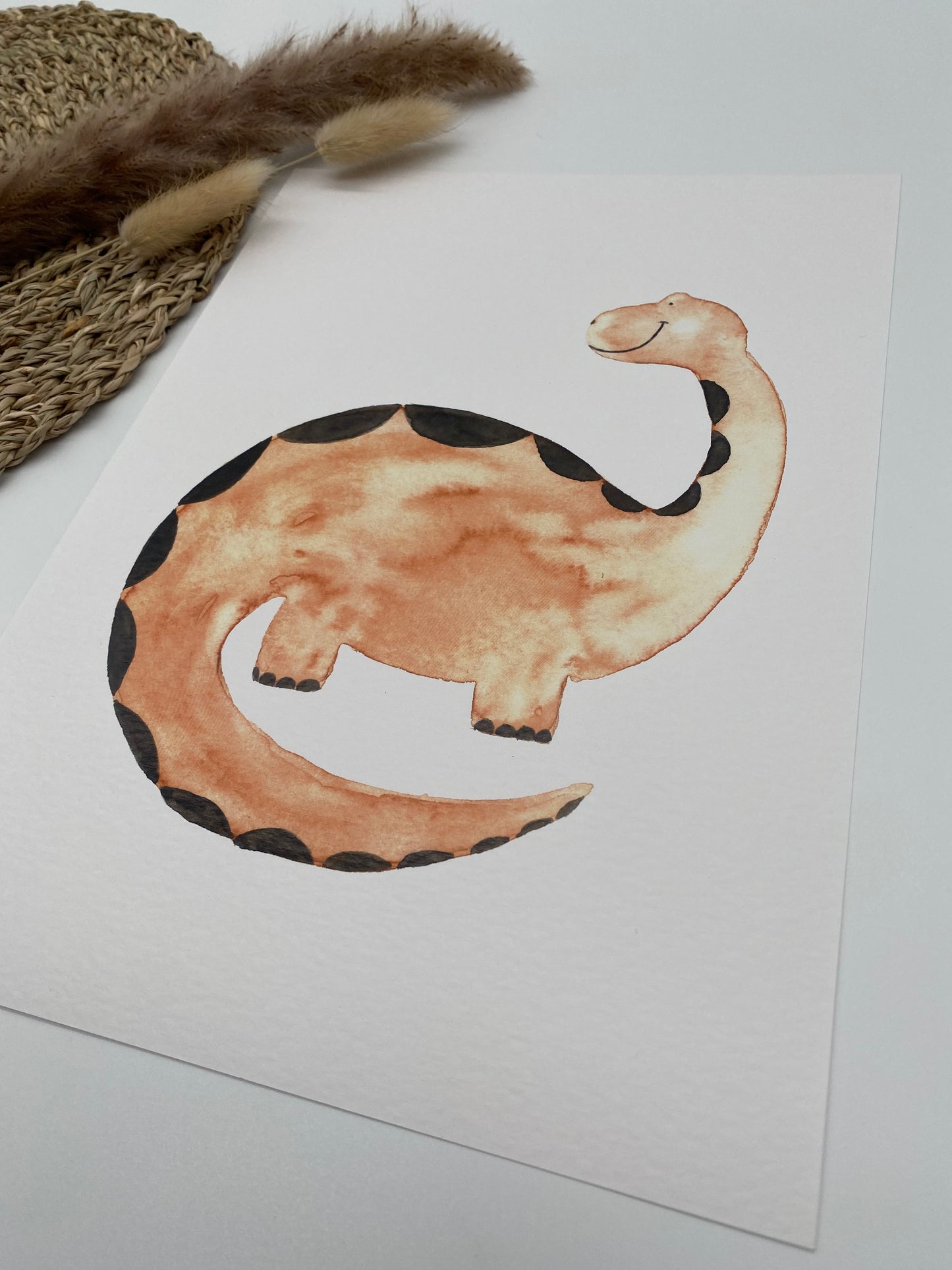 A4 Kunstdruck Dino rot